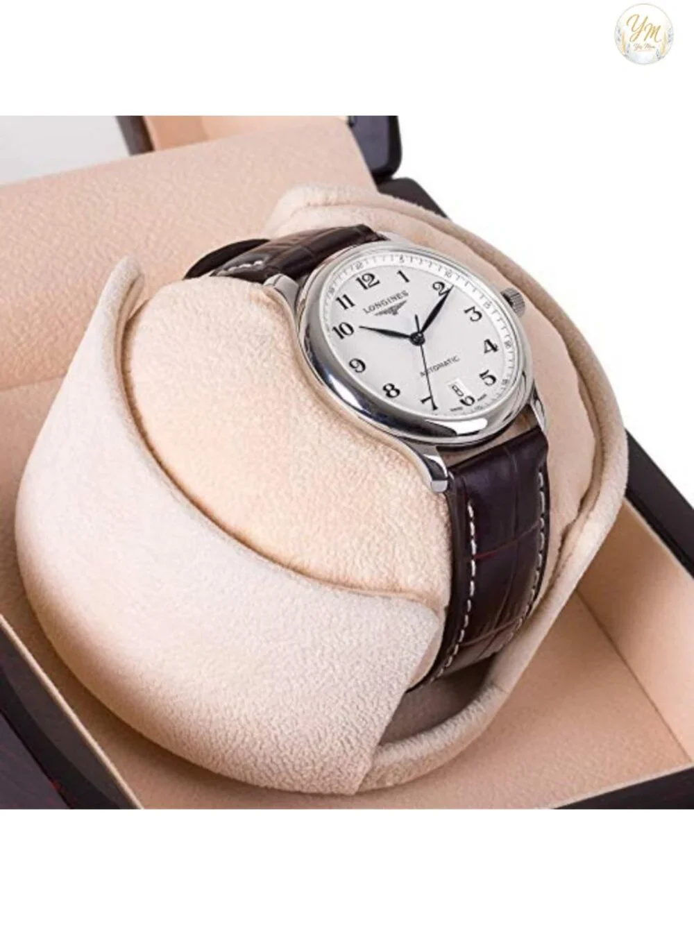 Single Watch Winder, Solid Wood, Super Quiet Japanese Motor, 4 Rotation Modes,